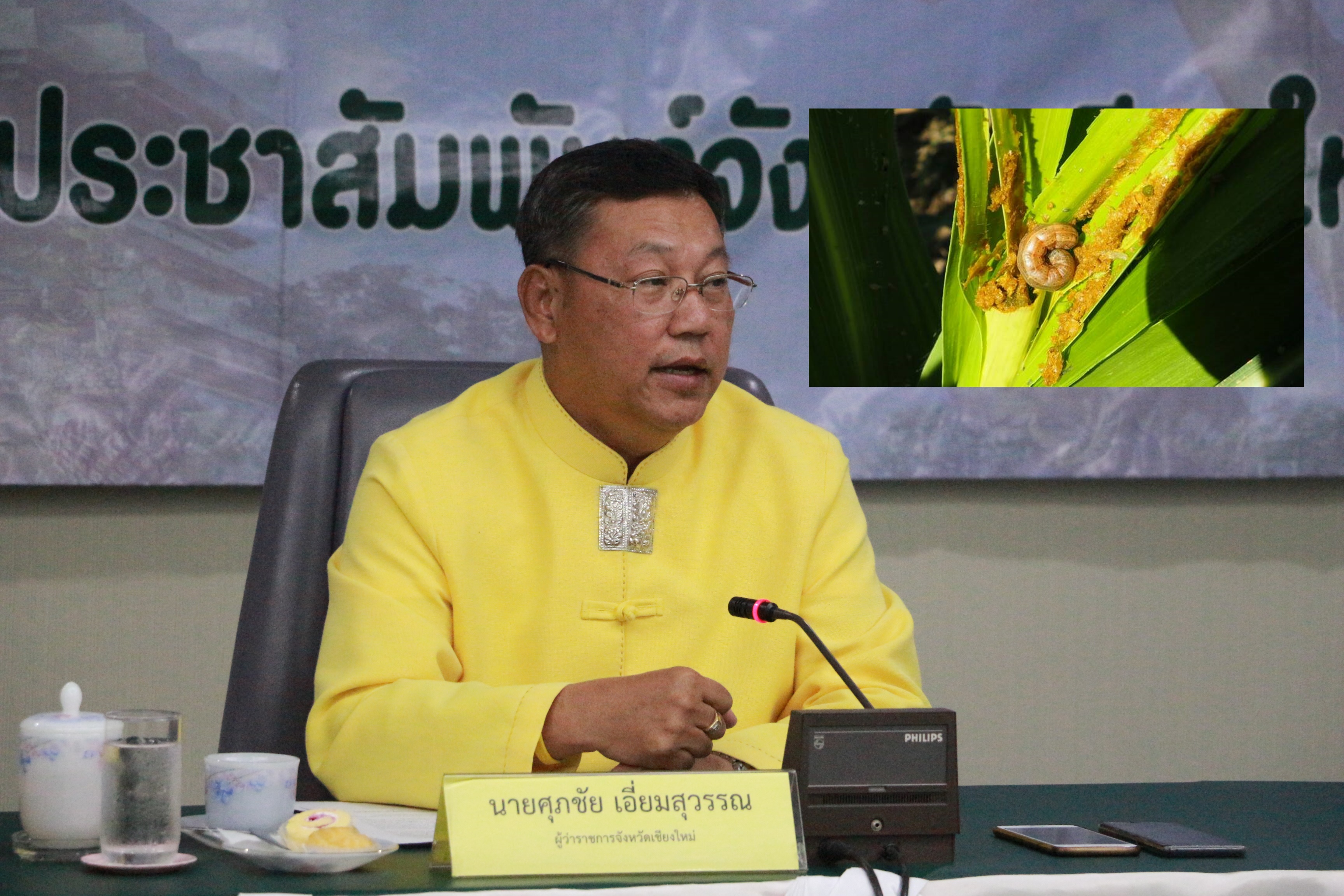 ผู้ว่าราชการจังหวัดเชียงใหม่ สั่งการเกษตรจังหวัดให้ข้อมูลโดยละเอียดกับเกษตรกร พร้อมทั้งเชิญ กรมวิชาการเกษตรมาให้ข้อมูล เพื่อแก้ปัญหาการระบาดของหนอนกระทู้ข้าวโพดลายจุด นางเบญจวรรณ อินต๊ะ หัวหน้ากลุ่มอารักขาพืช สำนักงานเกษตรจังหวัดเชียงใหม่ ในฐานะผู้แทนเ ผู้ว่าราชการจังหวัดเชียงใหม่ สั่งการเกษตรจังหวัดให้ข้อมูลโดยละเอียดกับเกษตรกร พร้อมทั้งเชิญ กรมวิชาการเกษตรมาให้ข้อมูล เพื่อแก้ปัญหาการระบาดของหนอนกระทู้ข้าวโพดลายจุด นางเบญจวรรณ อินต๊ะ หัวหน้ากลุ่มอารักขาพืช สำนักงานเกษตรจังหวัดเชียงใหม่ ในฐานะผู้แทนเ