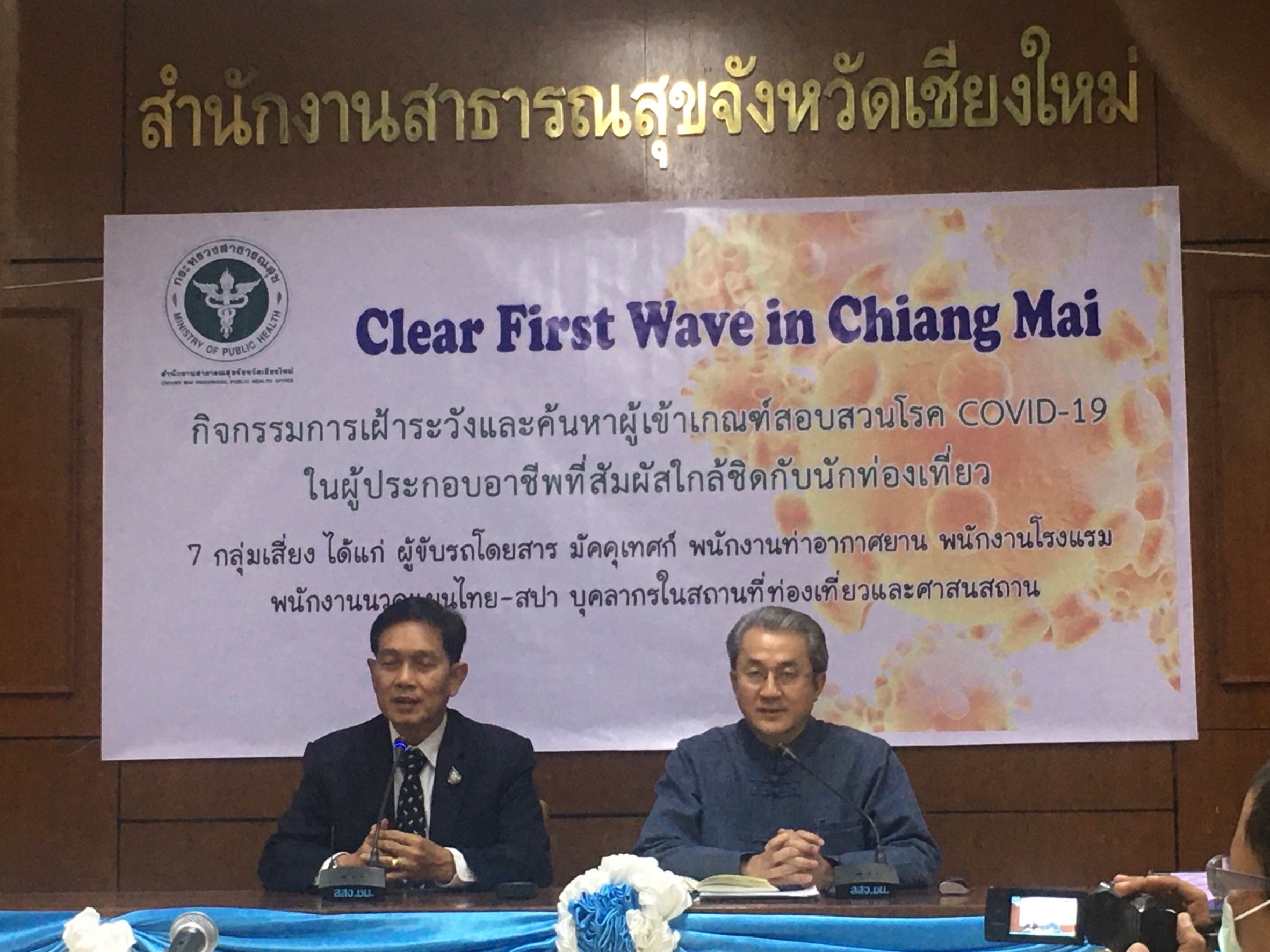 จังหวัดเชียงใหม่จัดกิจกรรม Clear First Wave in Chiang Mai กิจกรรมการเฝ้าระวังและค้นหาผู้เข้าเกณฑ์สอบสวนโรค COVID-19 ในผู้ประกอบอาชีพที่สัมผัสใกล้ชิดกับนักท่องเที่ยว จังหวัดเชียงใหม่จัดกิจกรรม Clear First Wave in Chiang Mai กิจกรรมการเฝ้าระวังและค้นหาผู้เข้าเกณฑ์สอบสวนโรค COVID-19 ในผู้ประกอบอาชีพที่สัมผัสใกล้ชิดกับนักท่องเที่ยว