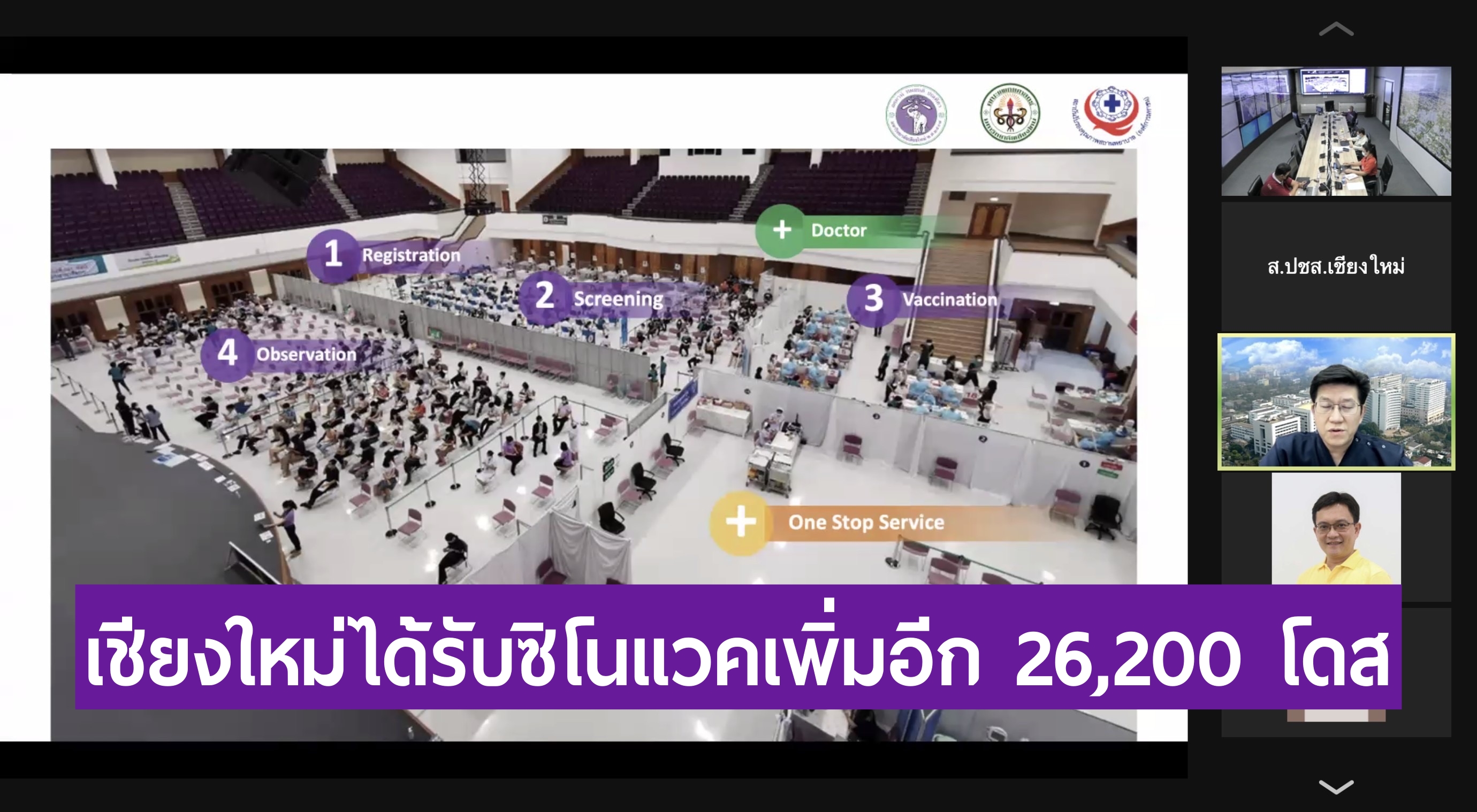 จังหวัดเชียงใหม่ได้รับการจัดสรรวัคซีนซิโนแวคเพิ่มเติมอีก 26,200 โดส ย้ำทุกหน่วยฉีดฯ เร่งฉีดวัคซีนให้กับกลุ่ม 608 ให้ได้เกิน 70% พร้อมสำรวจกลุ่มเปราะบางเข้ารับวัคซีนซิโนฟาร์ม จาก พอ.สว. ให้สามารถฉีดได้ทันทีเมื่อได้รับวัคซีน จังหวัดเชียงใหม่ได้รับการจัดสรรวัคซีนซิโนแวคเพิ่มเติมอีก 26,200 โดส ย้ำทุกหน่วยฉีดฯ เร่งฉีดวัคซีนให้กับกลุ่ม 608 ให้ได้เกิน 70% พร้อมสำรวจกลุ่มเปราะบางเข้ารับวัคซีนซิโนฟาร์ม จาก พอ.สว. ให้สามารถฉีดได้ทันทีเมื่อได้รับวัคซีน