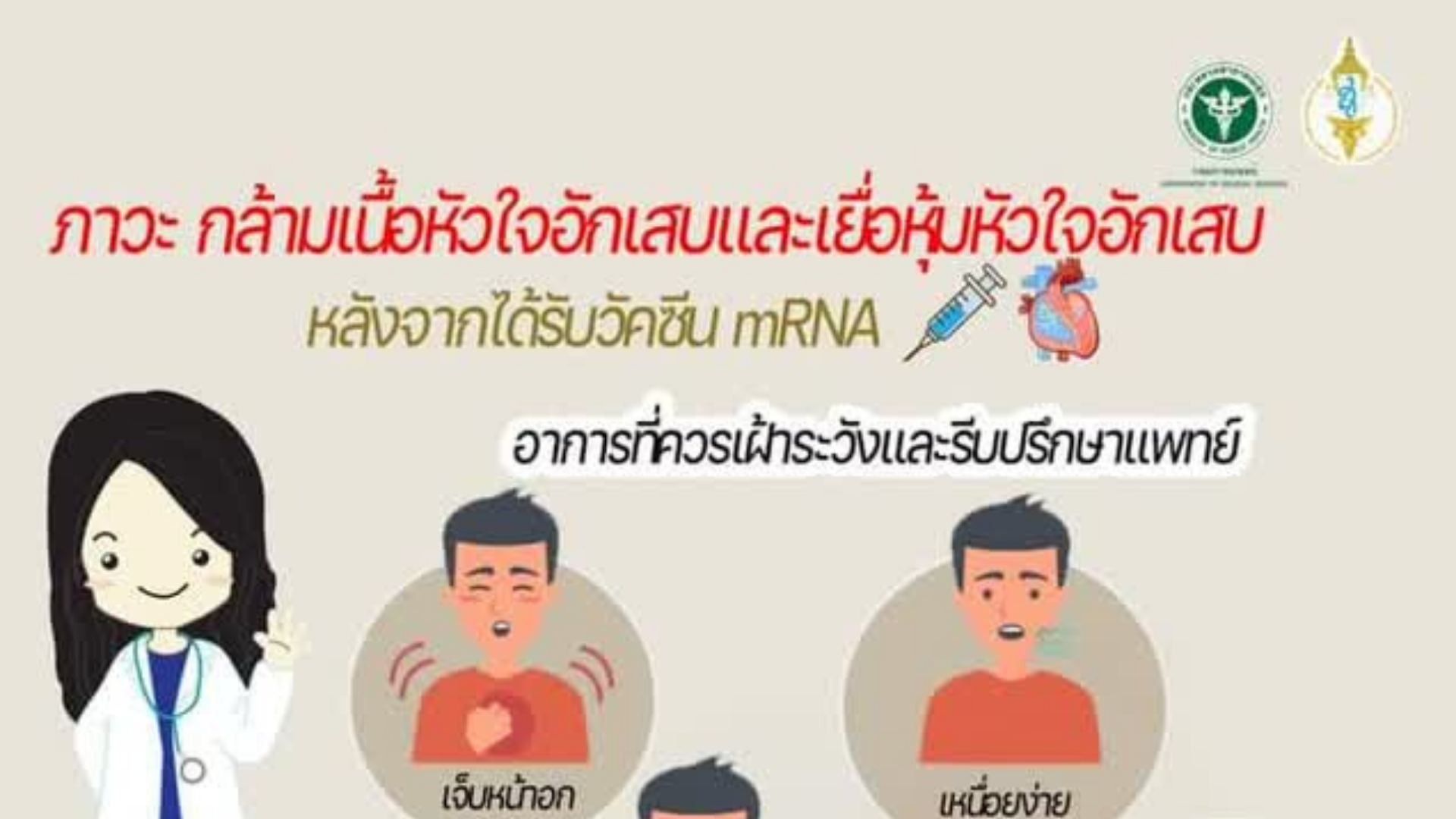 หมอเด็กแนะผู้ปกครองสังเกตอาการเด็กหลังการฉีดวัคซีนโควิด-19 อาจส่งผลให้กล้ามเนื้อหัวใจและเยื่อหุ้มหัวใจอักเสบได้ หมอเด็กแนะผู้ปกครองสังเกตอาการเด็กหลังการฉีดวัคซีนโควิด-19 อาจส่งผลให้กล้ามเนื้อหัวใจและเยื่อหุ้มหัวใจอักเสบได้